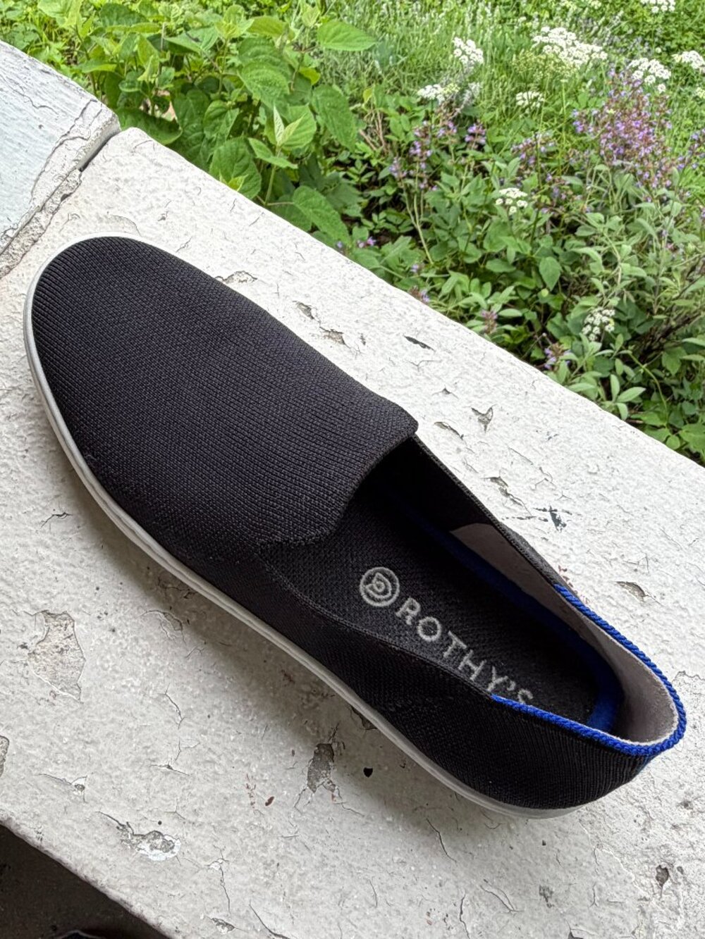 ROTHYS Original Slip-On Sneaker Walking Black Knit Shoe Cushion 41 10 10.5 W